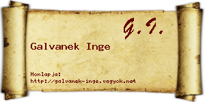 Galvanek Inge névjegykártya